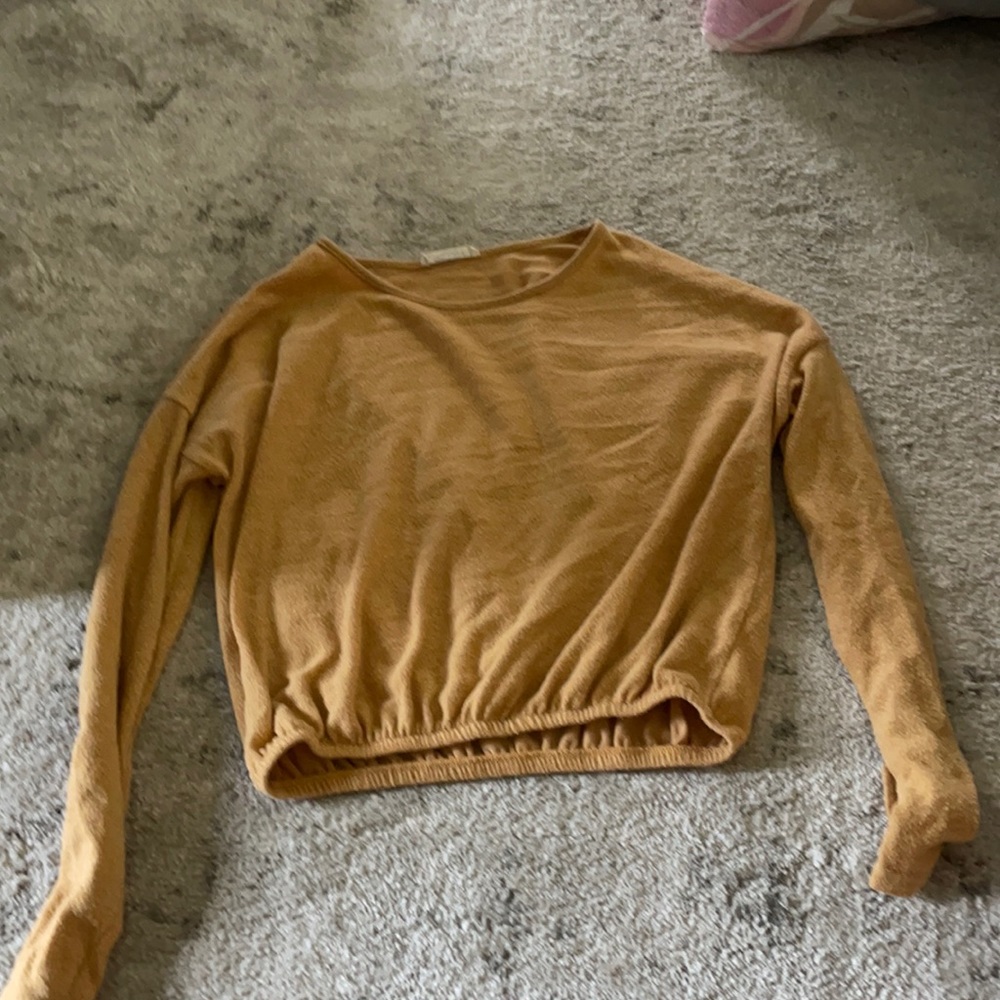 Gold Mikey and Joey long sleeve sweater crop top